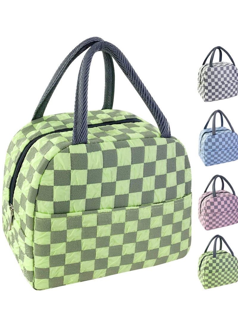 Lunch Bag for Women Men, Aesthetic Lunch Bag Reusable Insulated Lunch Tote Bag Kawaii Lunch Box Container Waterproof Lunch Cooler Bag for Work Office Travel Picnic , Green - Image 1