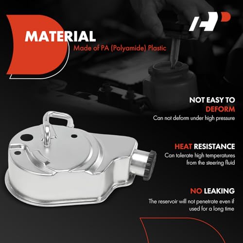 A-Premium Power Steering Reservoir with Cap Compatible with Chevrolet Silverado 1500, Tahoe, Suburban 1500, Avalanche, C1500 & GMC Sierra 1500, Yukon & Cadillac Escalade, Escalade ESV, Escalade EXT - Image 2