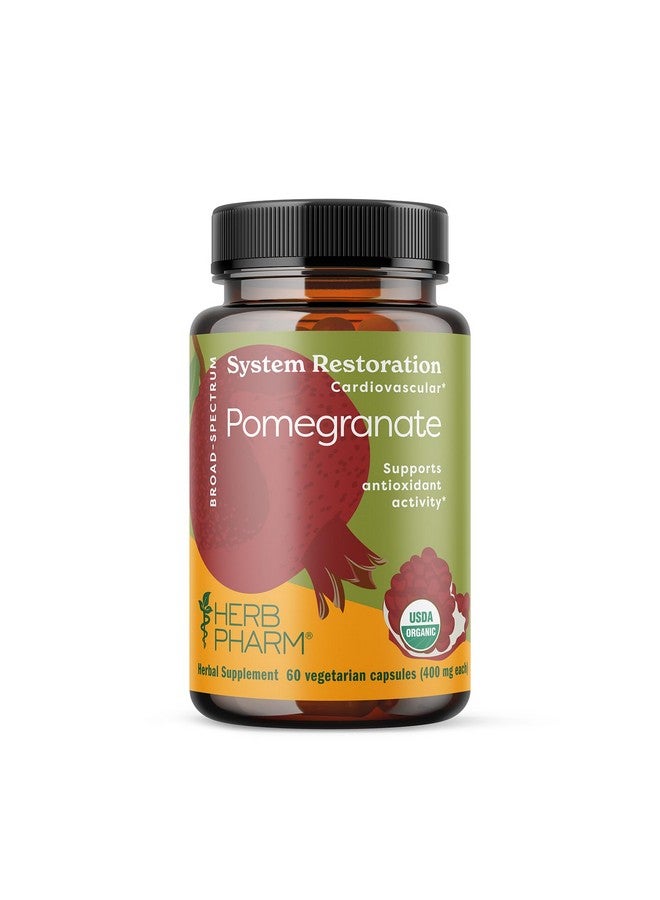 Herb Pharm USDA Organic Pomegranate Capsules for Heart Health Support | Antioxidant Activity Support & Heart Health Supplement Certified Organic Pomegranate Extract | 60 Vegan Capsules 30 Day Supply* - Image 1