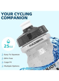 Rockbros Cycling Water Bottle, 20-25Oz Cycling Bottle, Bpa-Free  - Image 2
