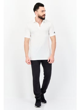Adidas Men Sportswear Fit Short Sleeve Outdoor Polo Shirt, White  - Image 4