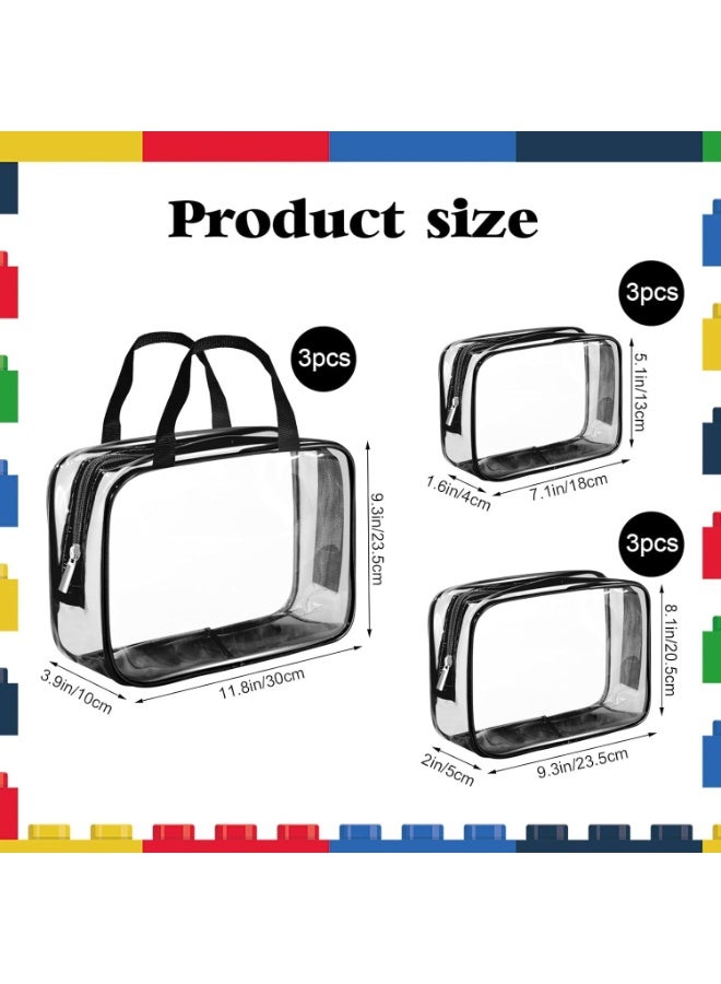 9 Packs Clear PVC Zippered Storage Bags for Toys & Toiletry, Waterproof Organizer Set - Image 2