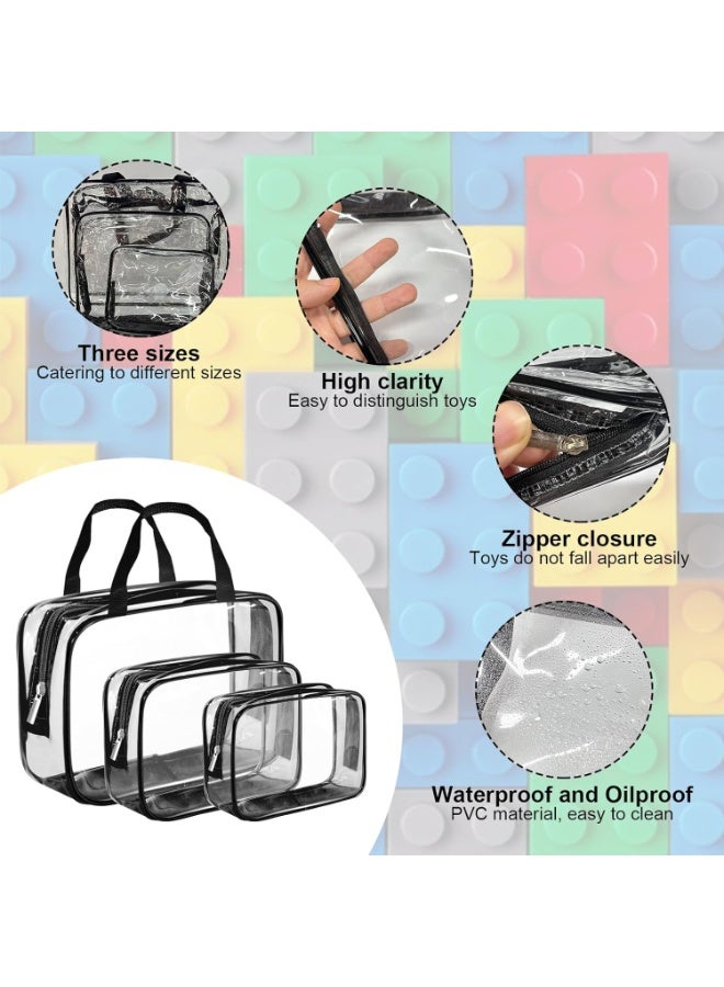 9 Packs Clear PVC Zippered Storage Bags for Toys & Toiletry, Waterproof Organizer Set - Image 3
