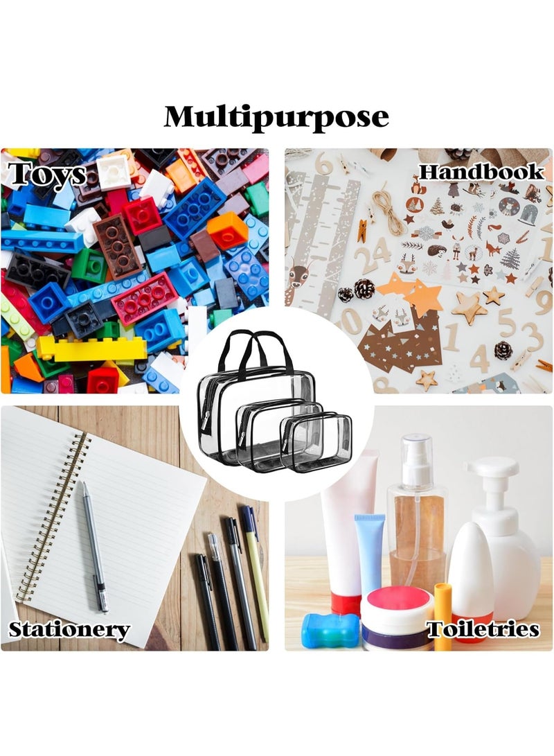 9 Packs Clear PVC Zippered Storage Bags for Toys & Toiletry, Waterproof Organizer Set - Image 4