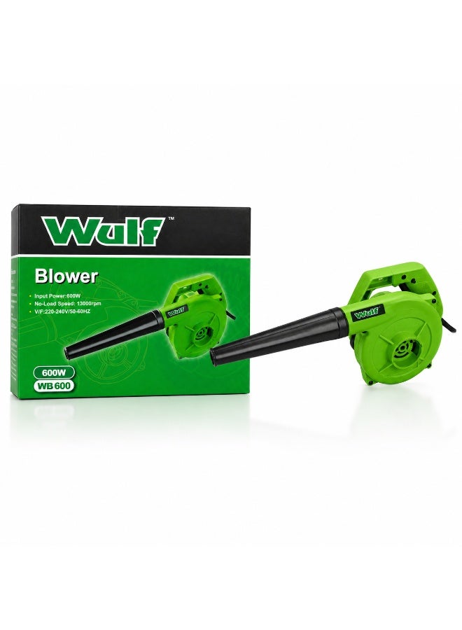 Wulf 600W Electric Air Blower with 13000RPM High Speed Motor Heavy Duty Handheld Dust Collector Cleaner Machine for Computer Car Workshop Yard Leaf Cleaning Hardware Power Tool - Image 1