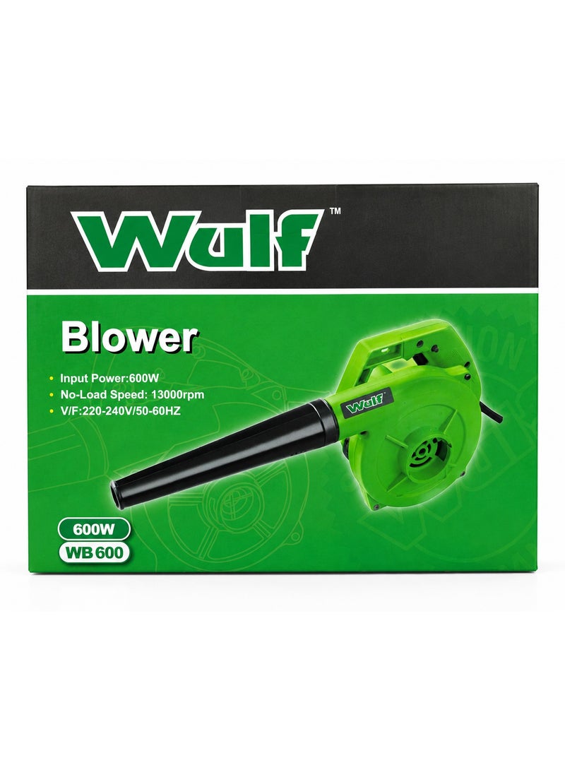 Wulf 600W Electric Air Blower with 13000RPM High Speed Motor Heavy Duty Handheld Dust Collector Cleaner Machine for Computer Car Workshop Yard Leaf Cleaning Hardware Power Tool - Image 2