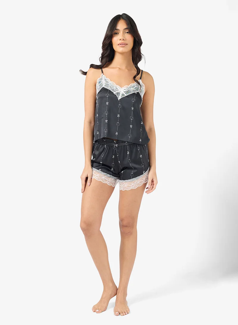 ايلا Printed Cami Top & Shorts Set