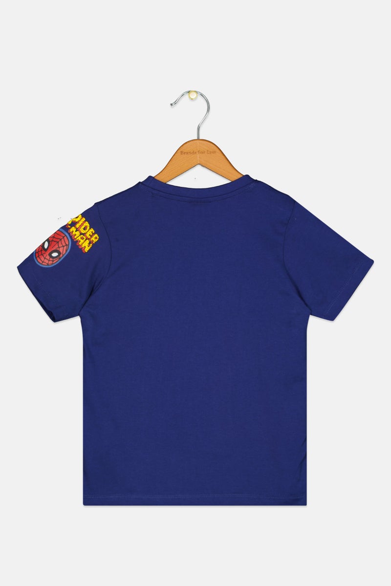 MARVEL Kids Boy Crew Neck Short Sleeves Graphic Print T-Shirt, Navy - Image 3