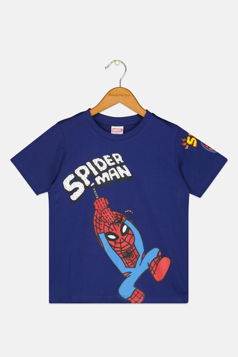 MARVEL Kids Boy Crew Neck Short Sleeves Graphic Print T-Shirt, Navy - Image 2