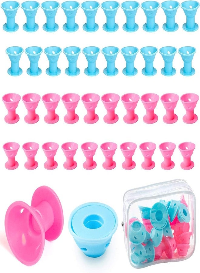 KIDWILL 10 Pcs Pink Magic Silicone Hair Rollers, Heatless Curling Rod Headband, Overnight Hair Curlers for Women, Hair Style Rollers, Styling Tools - Image 1