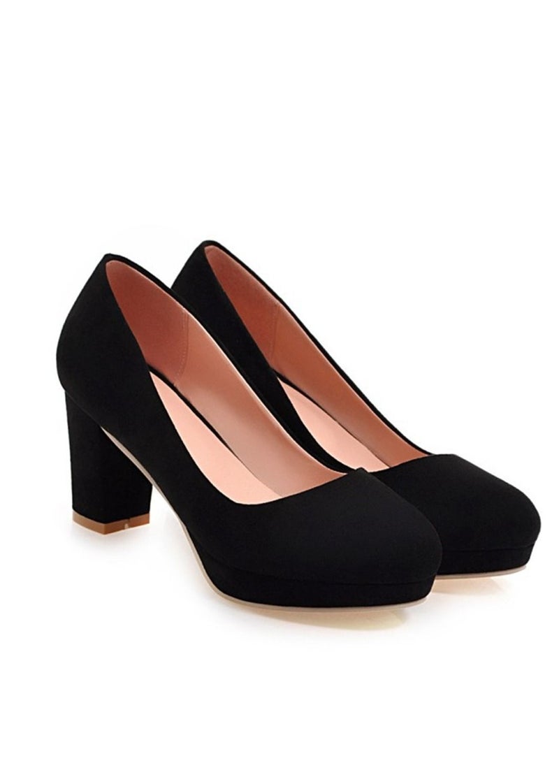 Loquat Comfortable High Heels Black 