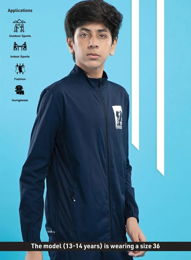 Technosport Technosport Graphic Print High Neck Jacket with Zipper Detail