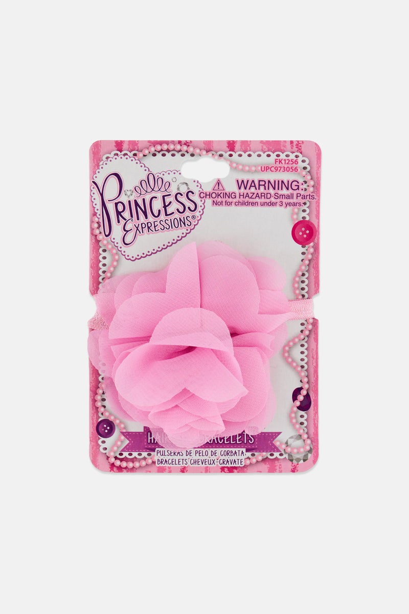 Expressions Kids Girl 1 Piece Princess Hair Tie Bracelets, Pink - Image 1
