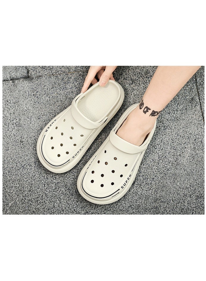 NIBEMINENT Breathable Men's Fashion Solid Hollow Out Water Shoes for Beach, Non Slip Indoor Outdoor Slippers - Ideal for Outdoor Events  - Image 5