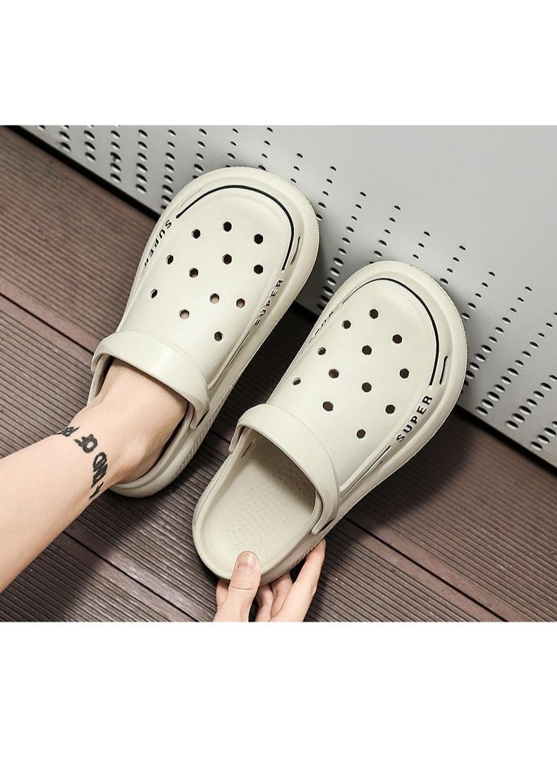 NIBEMINENT Breathable Men's Fashion Solid Hollow Out Water Shoes for Beach, Non Slip Indoor Outdoor Slippers - Ideal for Outdoor Events  - Image 4
