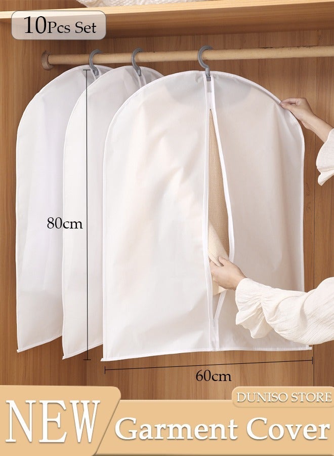 DUNISO 10 Pack Clear Garment Bags for Hanging Clothes with Full Zipper, Dust Proof Clothes Bag Travel Hanging Garment Bags for Closet Storage, Suit Bags for Short Clothes 60*100cm - Image 1
