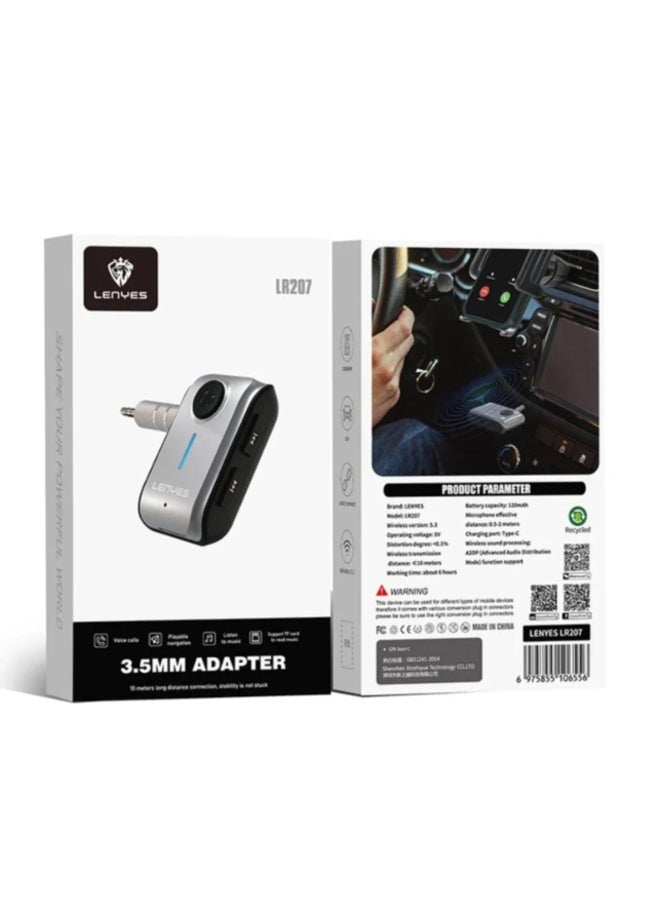 LENYES LR207 Car Bluetooth 3.5mm Audio Adapter