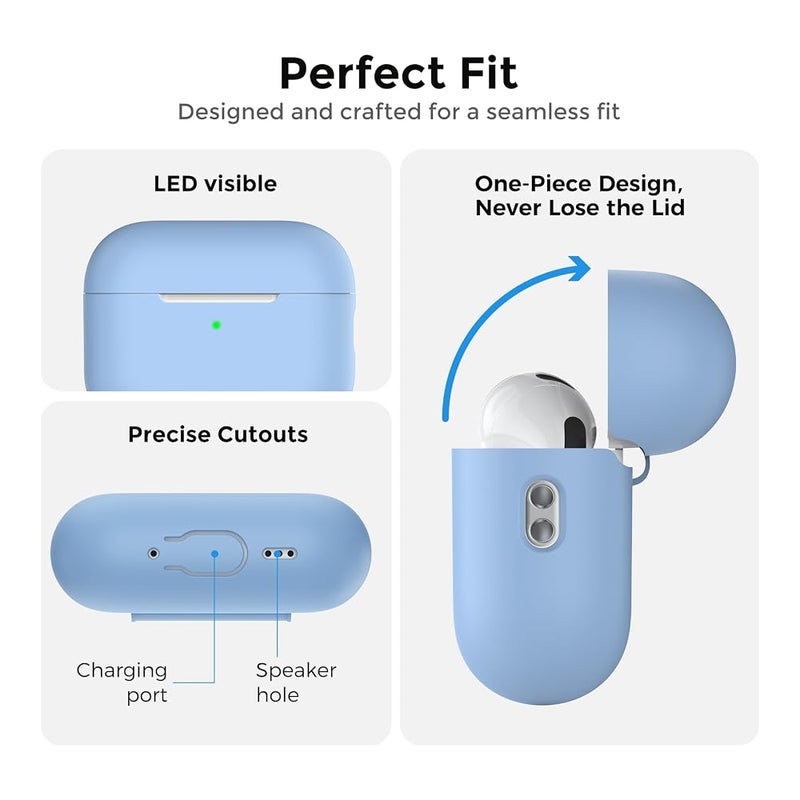 Ahastyle AirPods Pro 3 Case Cover (2025) with Cleaning Kit Soft Silicone AirPods Pro 3rd Generation Case with Lanyard Full Body Shockproof Cover Skin for Apple AirPods Pro 3rd Gen 2025 - Image 5