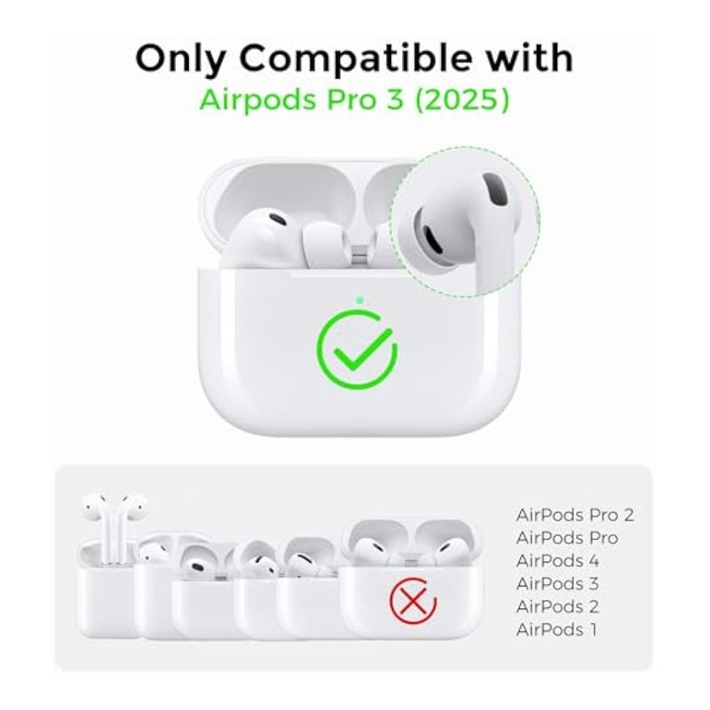 Ahastyle AirPods Pro 3 Case Cover (2025) with Cleaning Kit Soft Silicone AirPods Pro 3rd Generation Case with Lanyard Full Body Shockproof Cover Skin for Apple AirPods Pro 3rd Gen 2025 - Image 4