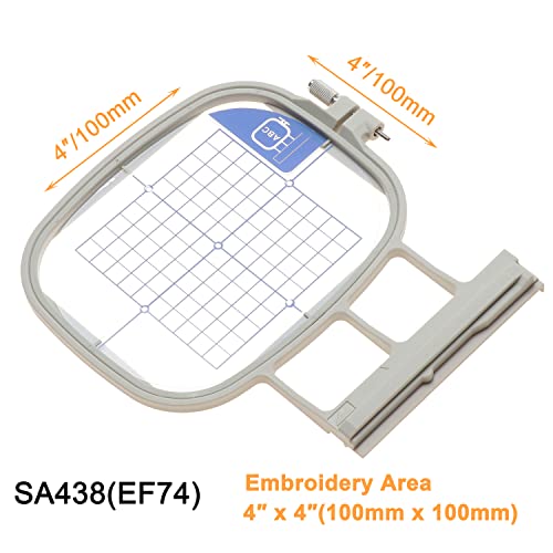 New brothread Embroidery Machine Hoop SA438 with 4"x4" Embroidery Area Compatible with Brother Innovis NQ3600D/3500D NQ1700E/1600E/1400E VE2200 4000D 1500D V7 V5 V3 BabyLock Ellegante/Aventura - Image 5