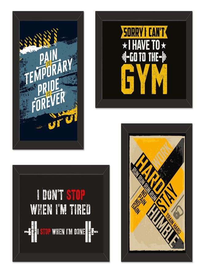 PAPER PLANE DESIGN Framed Poster For Gym Wall Motivation Set of 4 (GYM-G) - Image 1