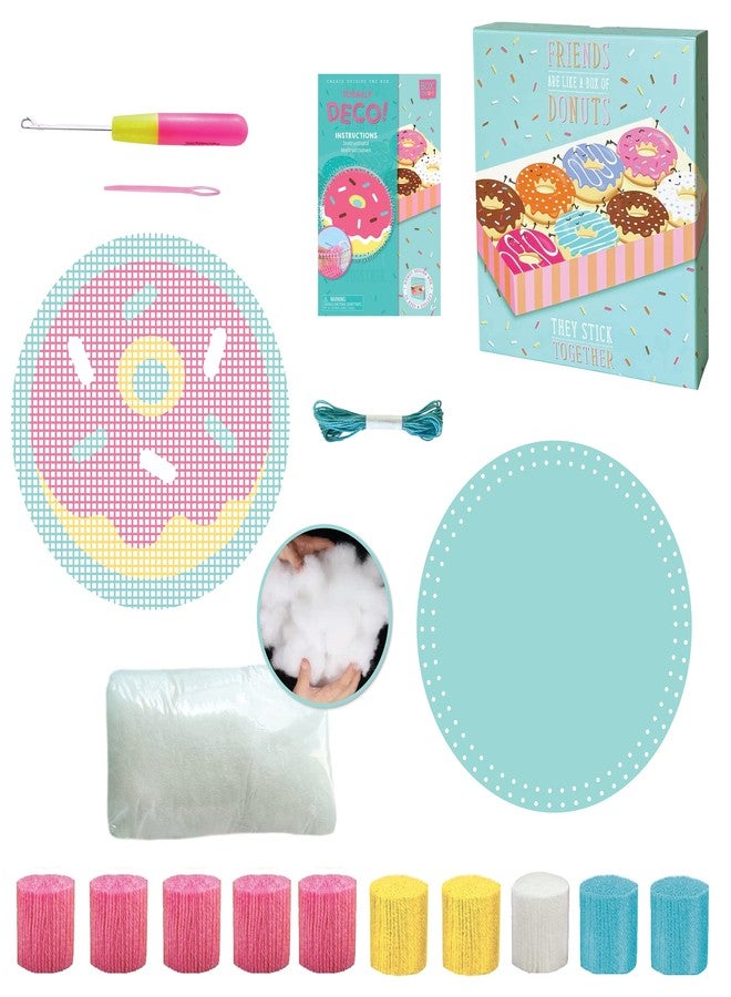 BOX CANDIY Totally Deco Donut Latch Hook Hooked Rug Pillow Kit to Make and Display - Image 4