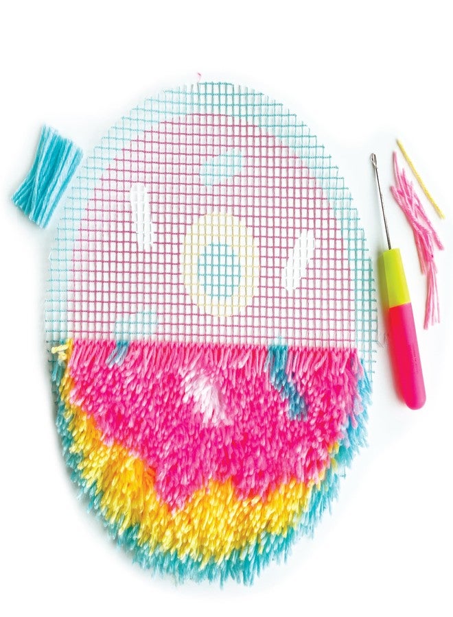 BOX CANDIY Totally Deco Donut Latch Hook Hooked Rug Pillow Kit to Make and Display - Image 5