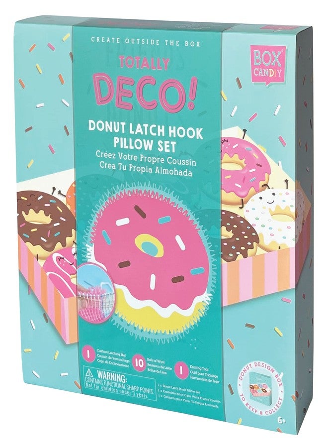 BOX CANDIY Totally Deco Donut Latch Hook Hooked Rug Pillow Kit to Make and Display - Image 2