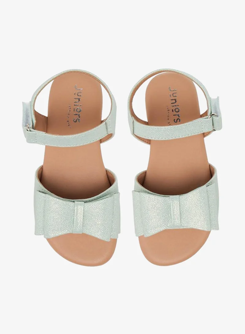 JUNIORS Girls Bow Applique Hook and Loop Sandals