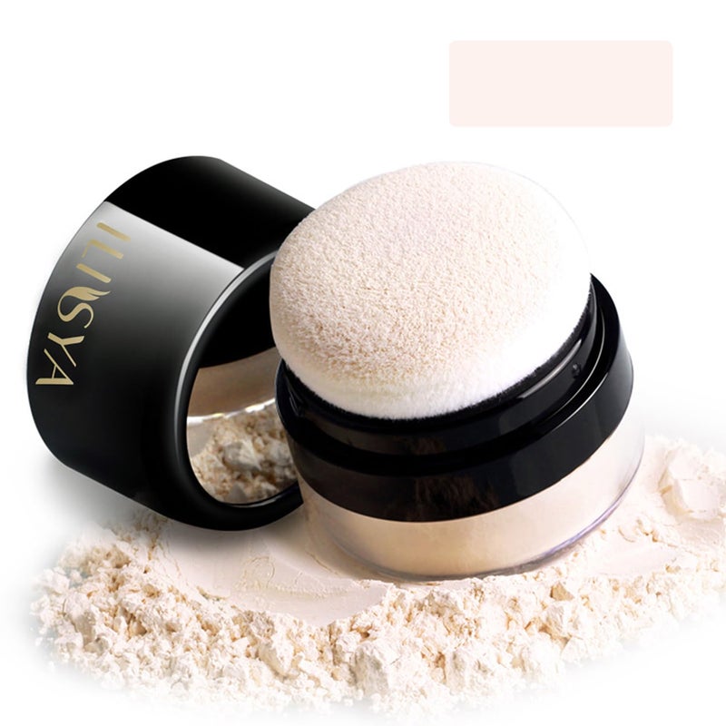 Setting Powder Lightweight Loose Powder Finishing Powder LongLasting Face Powder Waterproof with Soft Mushroom Powder Puff  Mirror Matte Finish028 Oz Fair IvoryMatte
