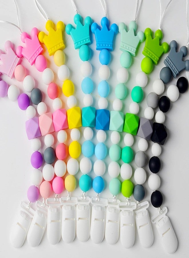 Langmeil 100pack 20mmRibbon Pacifier Plastic Suspender Clips for DIY Teething Toys Baby Blankets Dummy Bib Leash, White - Image 5