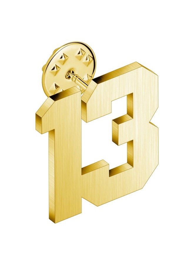 AMITER Personalized 0-100 Number Lapel Pins, 18K Gold Brooch Pin Tie Tacks for Suits, Neckties, Hats, Men & Women - Image 1