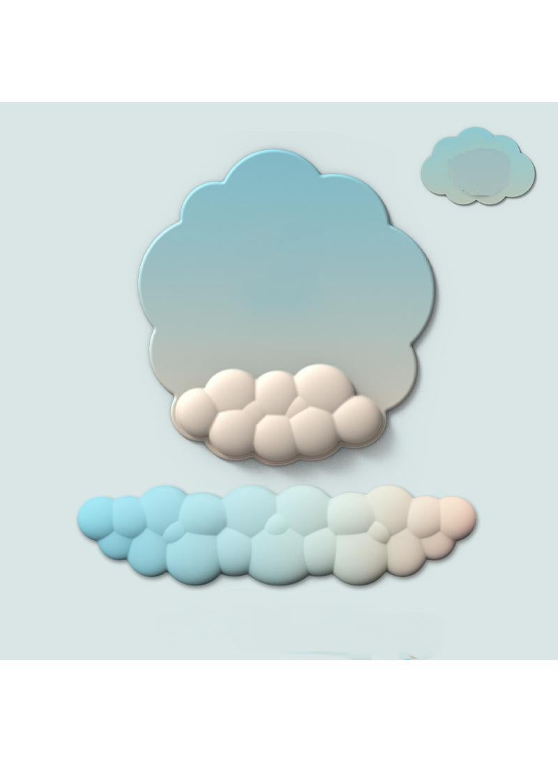 Y&D 3-Piece Office Keyboard Cloud Wrist Rest And High Density Memory Silicone Non Slip Base Mouse Pad - Image 1