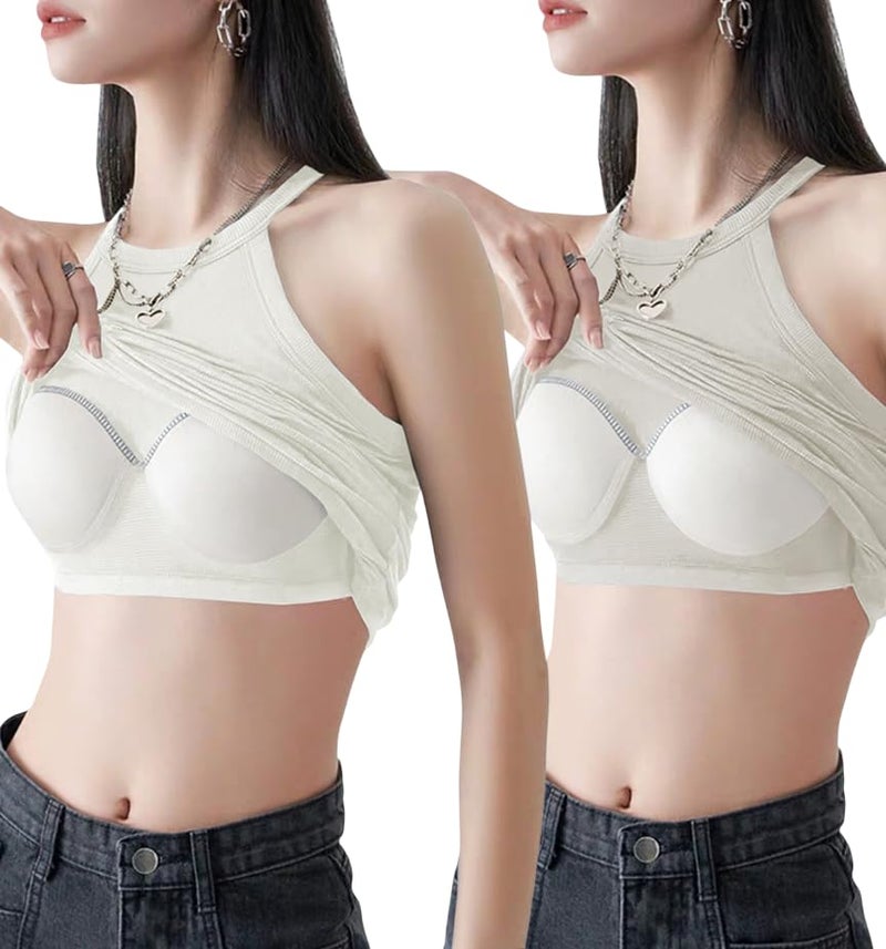 Celary Women’s Ribbed High Neck Sleeveless Crop Top - Soft Stretchable Tank Top for Casual Summer Wear - Image 1