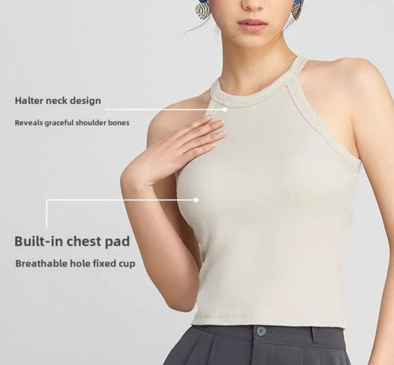 Celary Women’s Ribbed High Neck Sleeveless Crop Top - Soft Stretchable Tank Top for Casual Summer Wear - Image 4
