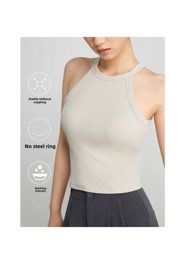 Celary Women’s Ribbed High Neck Sleeveless Crop Top - Soft Stretchable Tank Top for Casual Summer Wear - Image 5