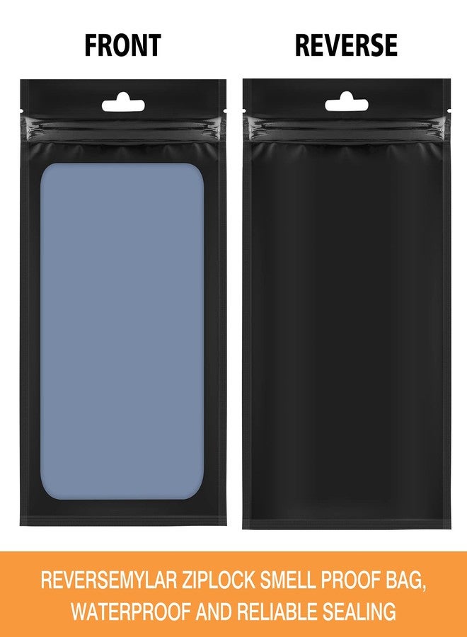 LODROC 100 Pieces Resealable Mylar Ziplock Bags with Clear Window - 4.7x7.8 Inches Smell Proof Bag Coffee Beans Packaging Pouch for Food Self Sealing Storage Supplies Jewelry Electronics Party, Black - Image 5