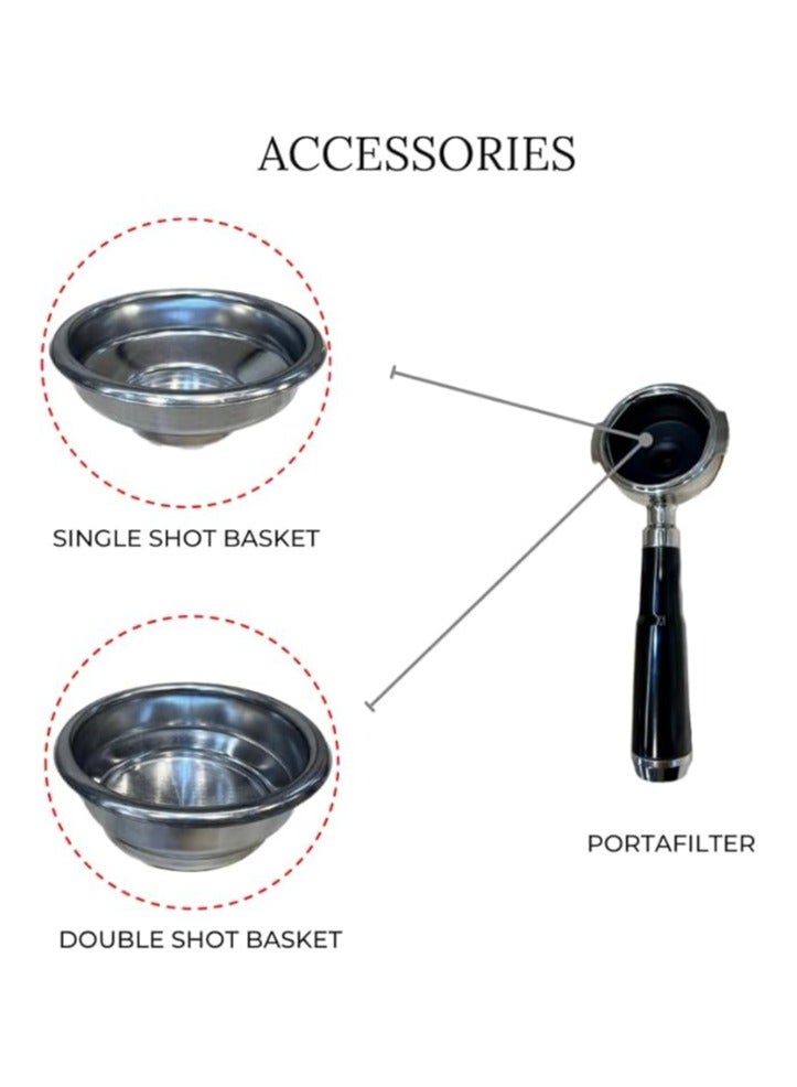 MEBASHI Commercial Coffee Machine, 2.1L Capacity, 20 Bar Pressure, (ME-CCM2051) (1350W)(Stainless Steel) - Image 5