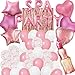 DUFACAI 46 Pieces Spa Party Decorations Balloons Spa Theme Birthday Party Supplies Lipstick Cosmetics Balloons Foil Fringe Curtains for Girls Spa Day Makeup Party Light Pink - Image 3