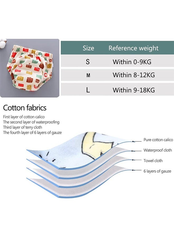 JCB CHIC 6 قطع سراويل تدريب الأطفال على استخدام النونية للأطفال، سراويل داخلية للتدريب على استخدام النونية، ملابس داخلية للتدريب على استخدام النونية مسامية ومسامية، ملابس داخلية لتدريب الأطفال الصغار من 0-3 سنوات صبيان وبنات قطنية قوية الامتصاص (L نمط عشوائي) - Image 2