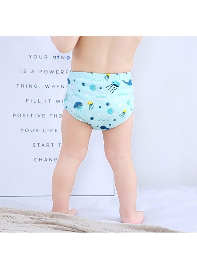 JCB CHIC 6 قطع سراويل تدريب الأطفال على استخدام النونية للأطفال، سراويل داخلية للتدريب على استخدام النونية، ملابس داخلية للتدريب على استخدام النونية مسامية ومسامية، ملابس داخلية لتدريب الأطفال الصغار من 0-3 سنوات صبيان وبنات قطنية قوية الامتصاص (L نمط عشوائي) - Image 5