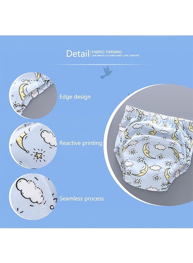 JCB CHIC 6 قطع سراويل تدريب الأطفال على استخدام النونية للأطفال، سراويل داخلية للتدريب على استخدام النونية، ملابس داخلية للتدريب على استخدام النونية مسامية ومسامية، ملابس داخلية لتدريب الأطفال الصغار من 0-3 سنوات صبيان وبنات قطنية قوية الامتصاص (L نمط عشوائي) - Image 3