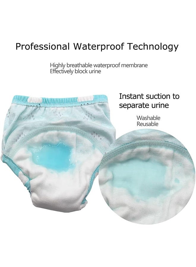 JCB CHIC 6 قطع سراويل تدريب الأطفال على استخدام النونية للأطفال، سراويل داخلية للتدريب على استخدام النونية، ملابس داخلية للتدريب على استخدام النونية مسامية ومسامية، ملابس داخلية لتدريب الأطفال الصغار من 0-3 سنوات صبيان وبنات قطنية قوية الامتصاص (L نمط عشوائي) - Image 4