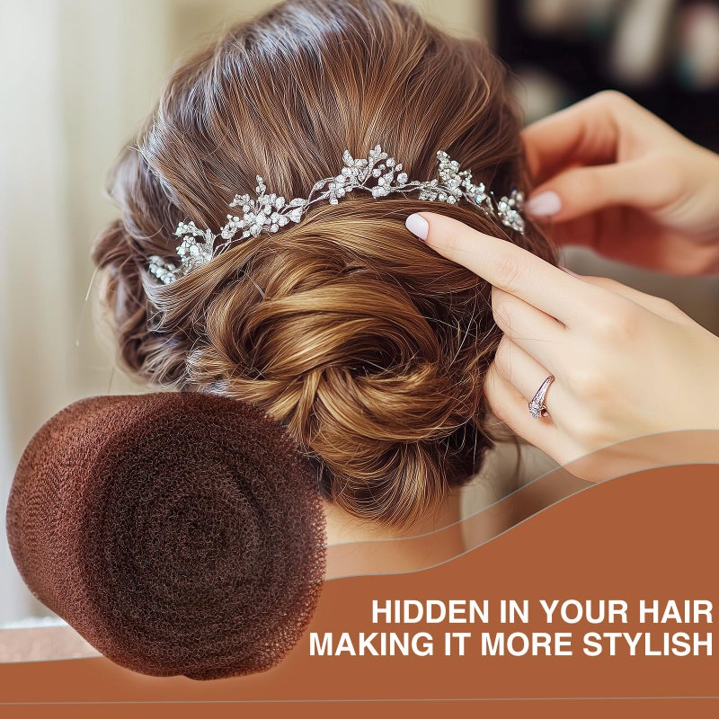 FEUNLEM Hair Sponge for Updo & Volume Bumps Tool, Hair Filler for Thin Hair, Padding for Updo with 100 Bobby Pins, 70 Inch, Salon Must-Have, Dark Brown - Image 3