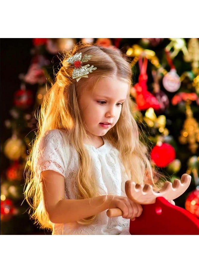 Tobeffect - Christmas Hair Bows Reindeer Antlers Hair Clips Holiday Hair Bows For Girls Cute Christmas Hair Accessories For Women - Image 1