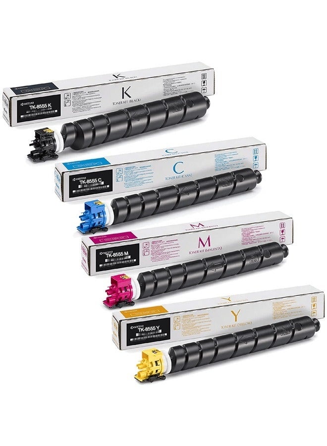 KYOCERA مجموعة كيوسرًا TK-8555 كاملة، جودة طباعة صناعية، متعددة الألوان - 4 عبوات - Image 1