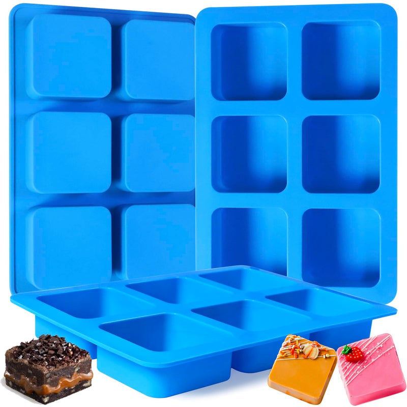 Sidosir 3Pcs Chocolate Covered Cookie S'mores Molds, 6-Cavity Square Molds Silicone for Smores, Non-Stick Silicone Baking Mold for Graham, Chocolate, Graham Crackers, Candy - Image 1