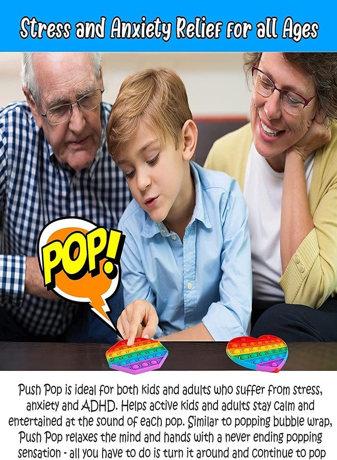 KBV Fidget Push Toy Stress Reliever Soft Silicone Pop Its Toy for Kids, Adults, Special Needs Autism Children (Heart) - Image 3