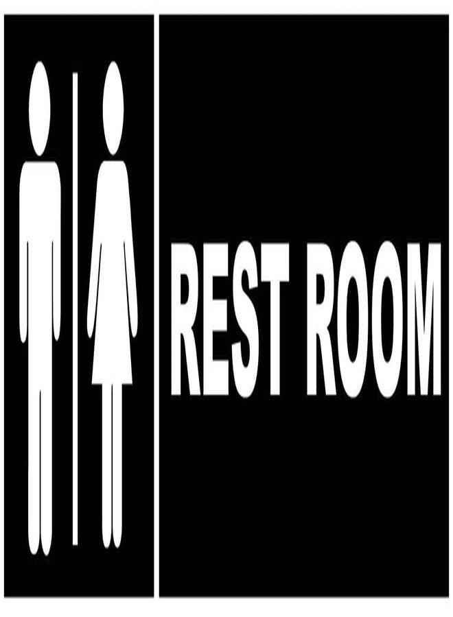 VAAIMAI Restroom Sign Board | 12x4 Inch | Eco Friendly Matt Laminated 5MM Foam Board | Black Vinyl Sticker | Pack of 1 - Image 1