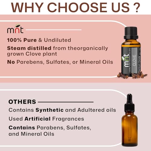 MNT Clove Essential Oil - 100% Pure & Natural Therapeutic Grade Oil for Toothache, Hair and Skin (30ML) - Image 5